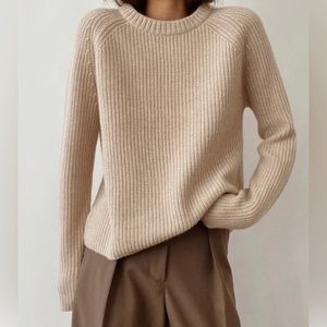 JENNI KAYNE Cashmere Fisherman Sweater in Oatmeal